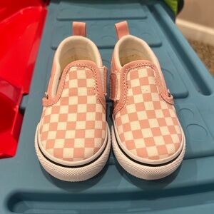 Vans Kids Pink and White Checkered Sneakers